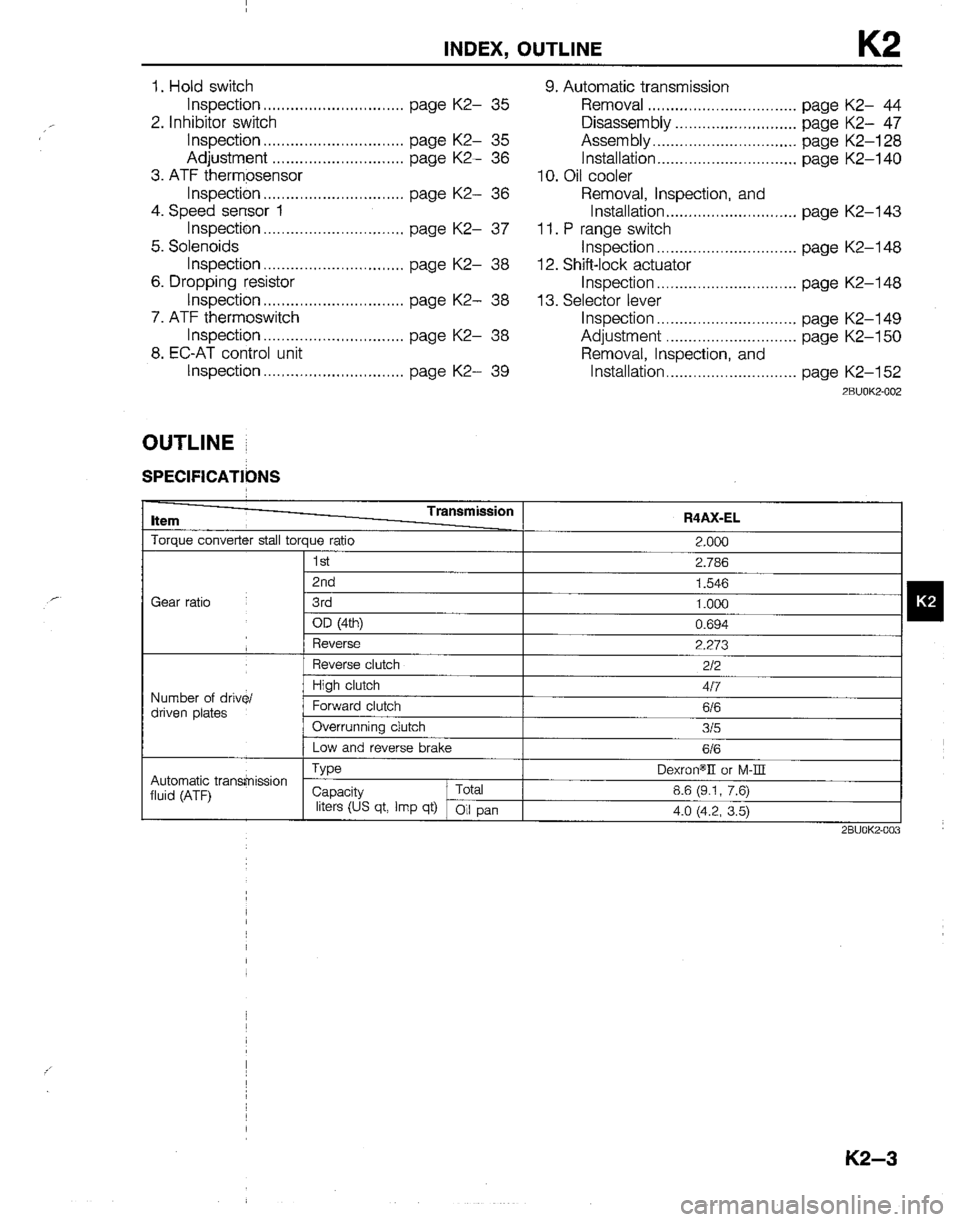 MAZDA B2200 1992  Workshop Manual 