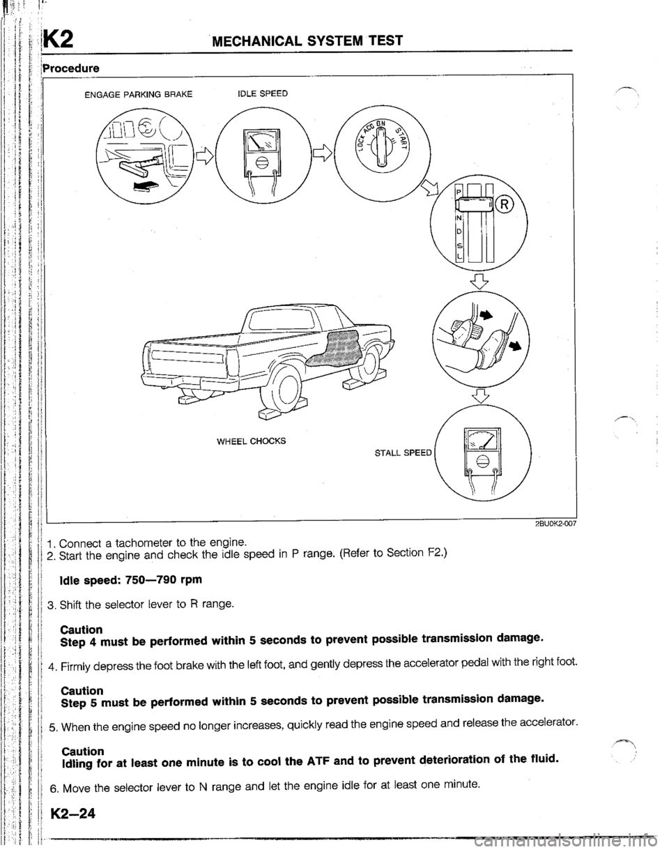 MAZDA B2200 1992  Workshop Manual 
