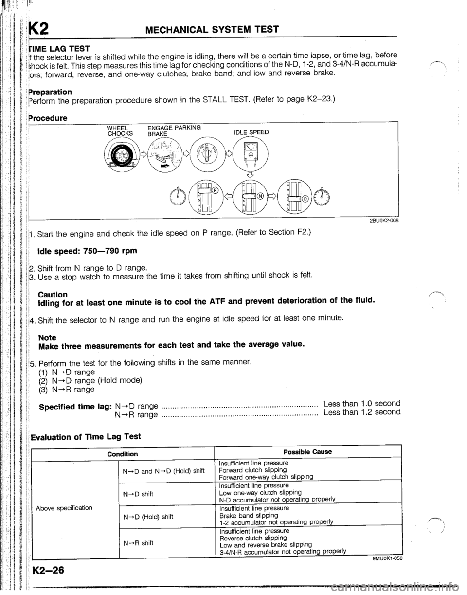 MAZDA B2200 1992  Workshop Manual 
