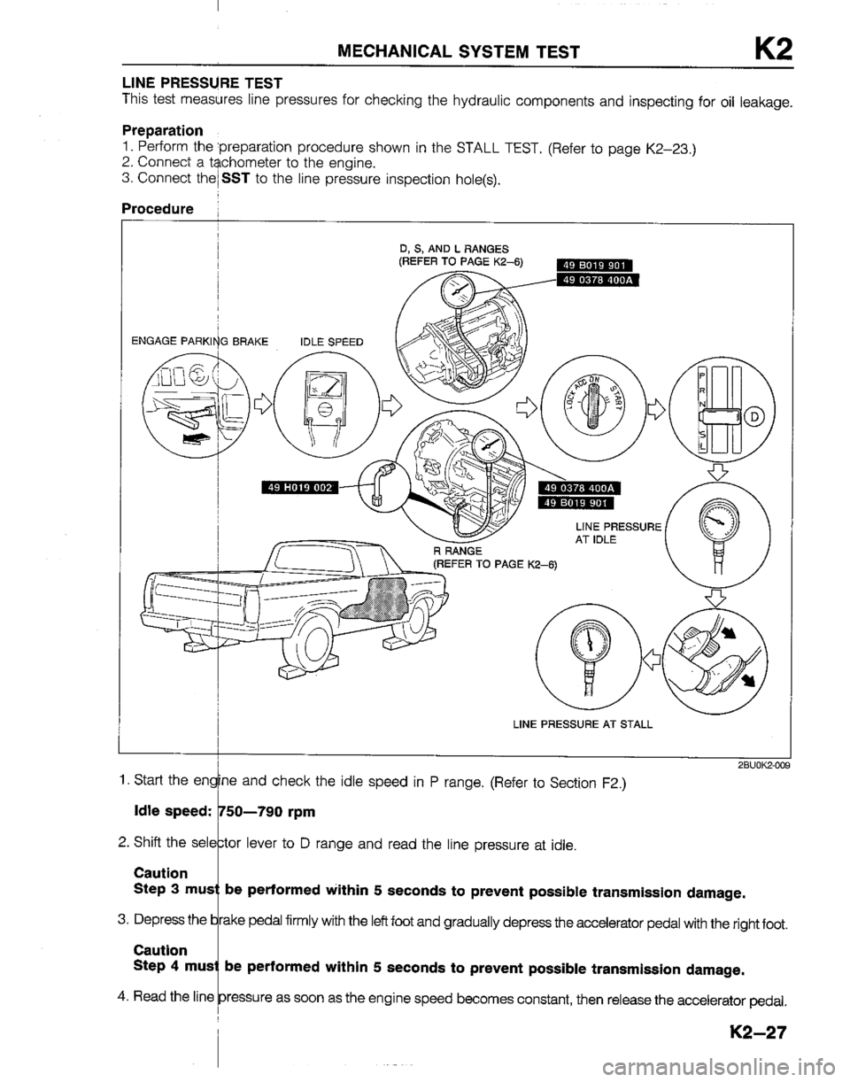 MAZDA B2200 1992  Workshop Manual 