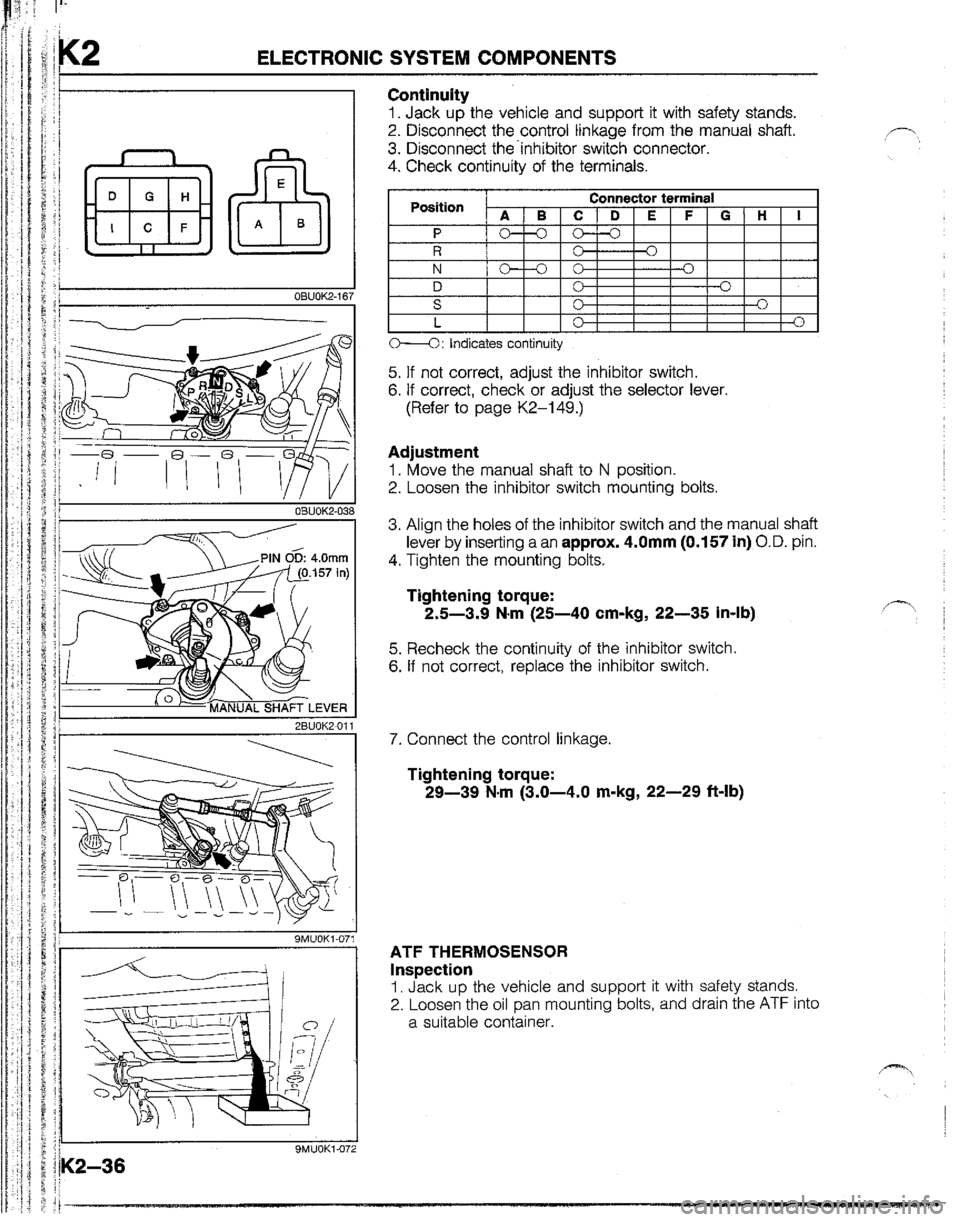 MAZDA B2200 1992  Workshop Manual 