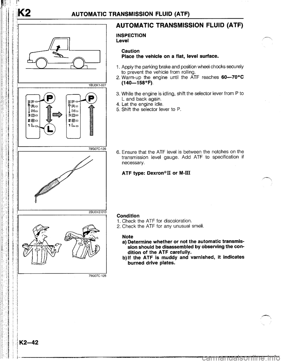 MAZDA B2200 1992  Workshop Manual 