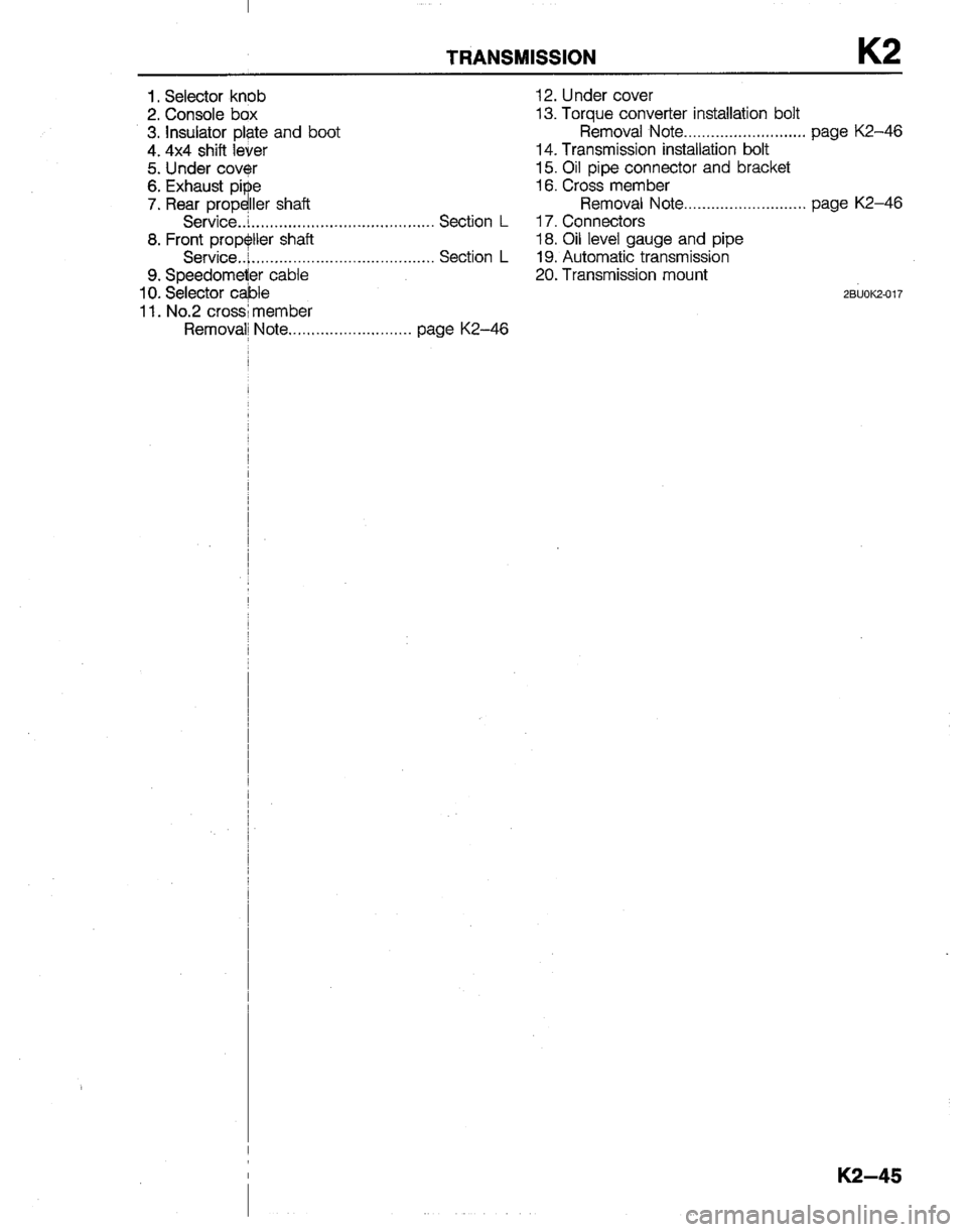 MAZDA B2200 1992  Workshop Manual 