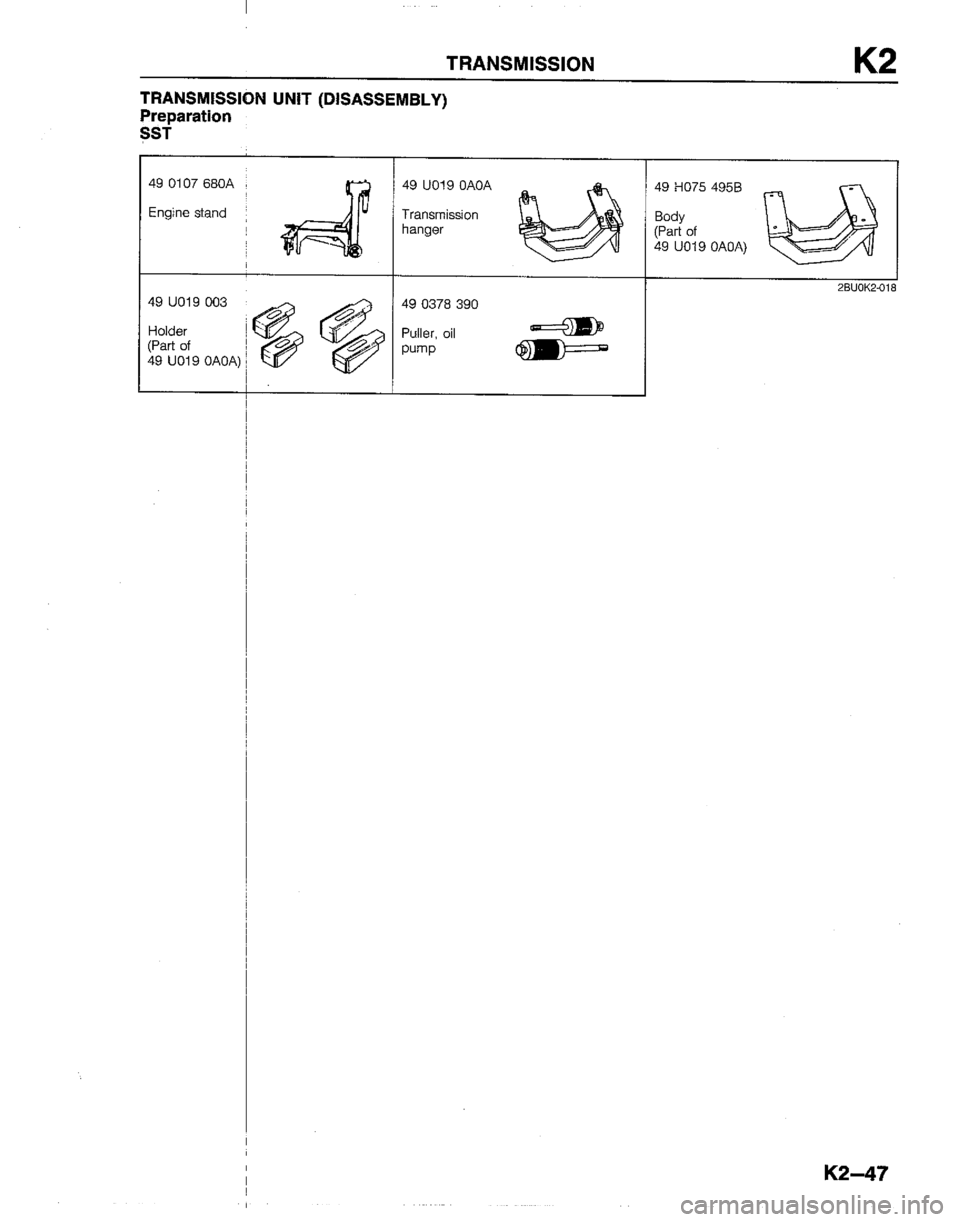 MAZDA B2200 1992  Workshop Manual 