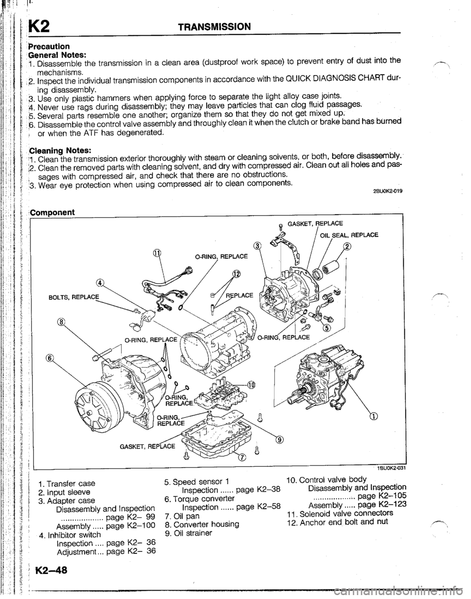 MAZDA B2200 1992  Workshop Manual 
