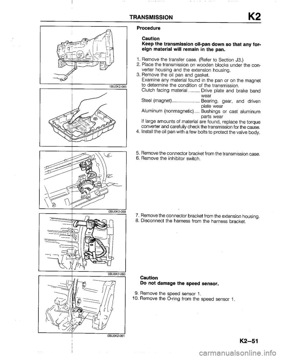 MAZDA B2200 1992  Workshop Manual 