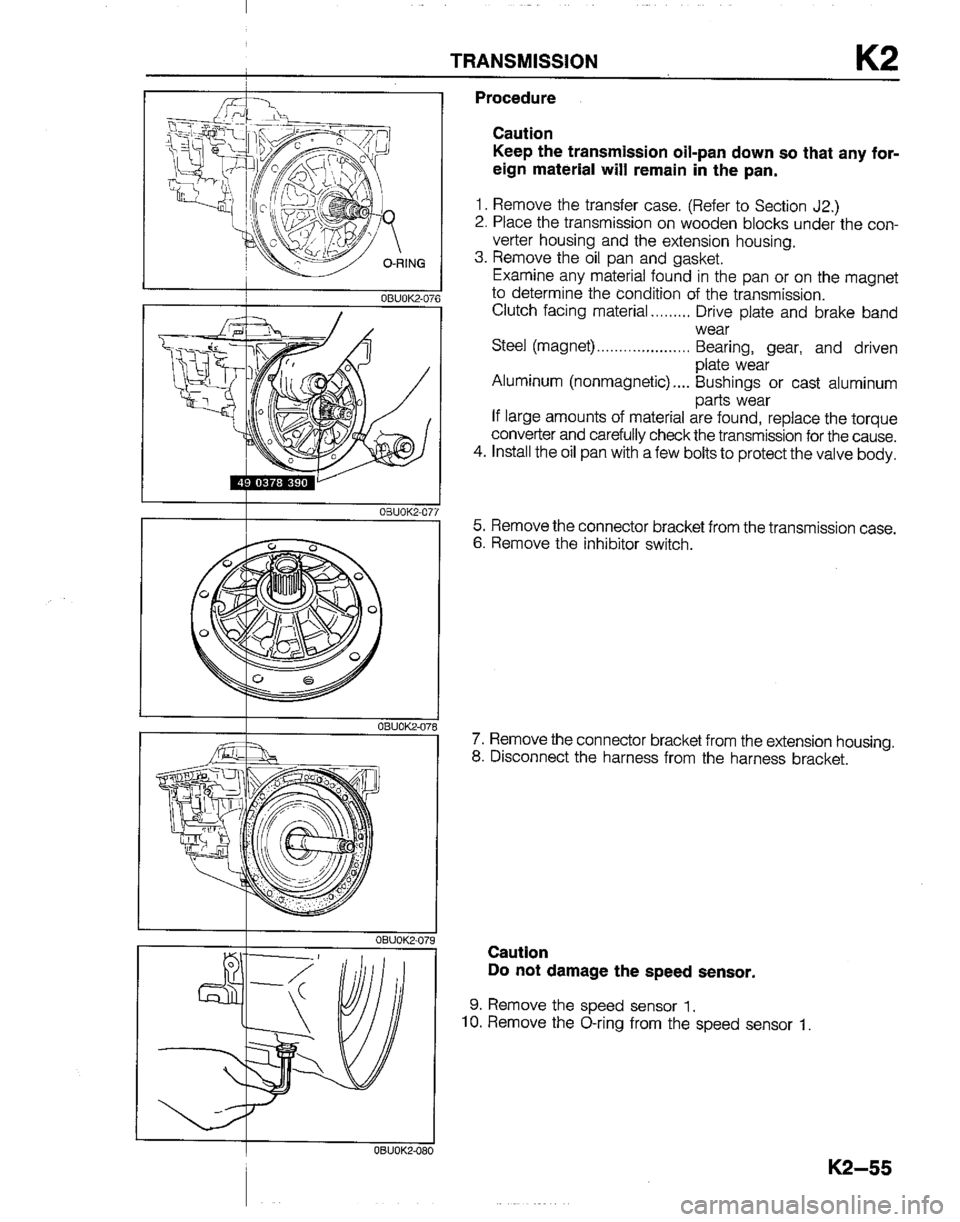 MAZDA B2200 1992  Workshop Manual 