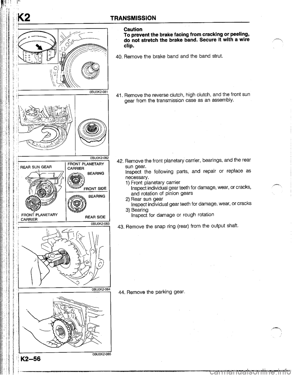 MAZDA B2200 1992  Workshop Manual 