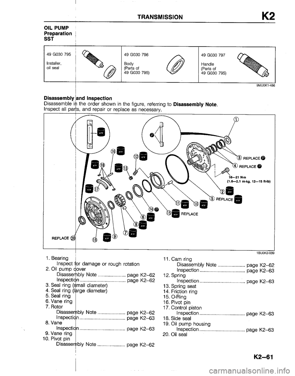 MAZDA B2200 1992  Workshop Manual 
