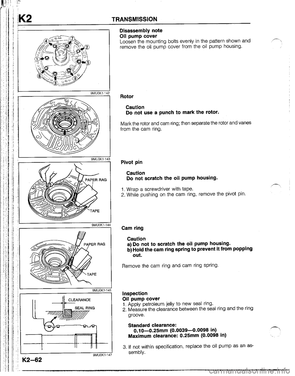 MAZDA B2200 1992  Workshop Manual 