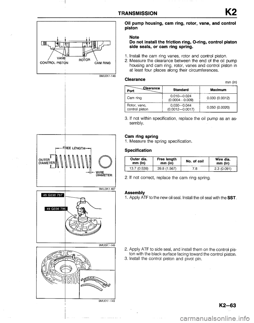 MAZDA B2200 1992  Workshop Manual 