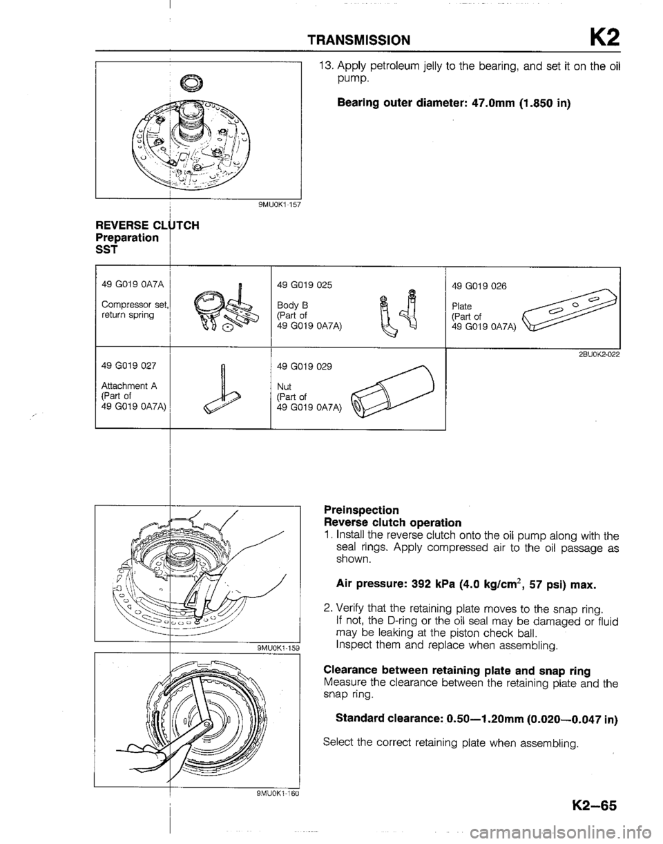 MAZDA B2200 1992  Workshop Manual 