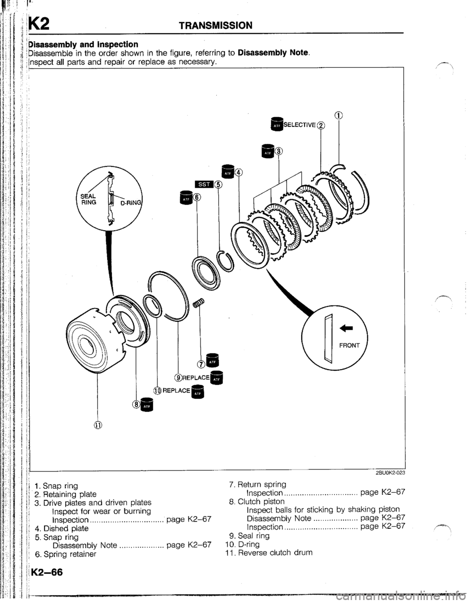 MAZDA B2200 1992  Workshop Manual 