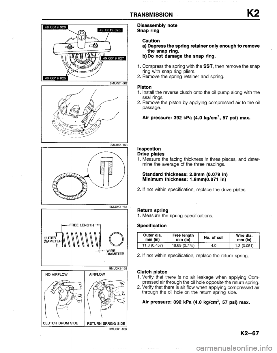 MAZDA B2200 1992  Workshop Manual 