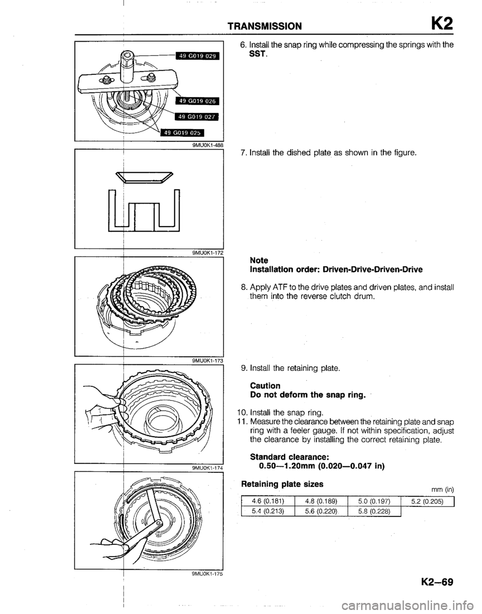 MAZDA B2200 1992  Workshop Manual 