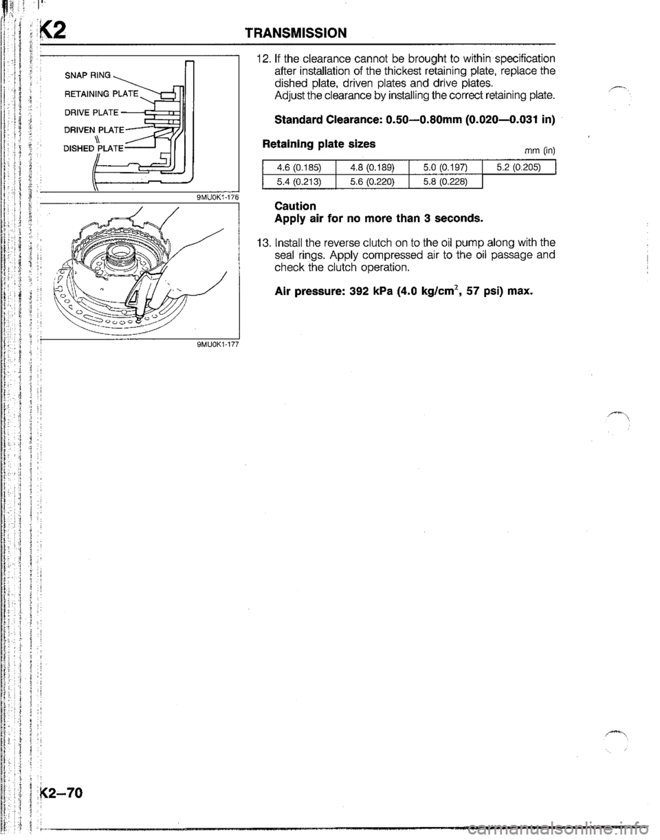 MAZDA B2200 1992  Workshop Manual 