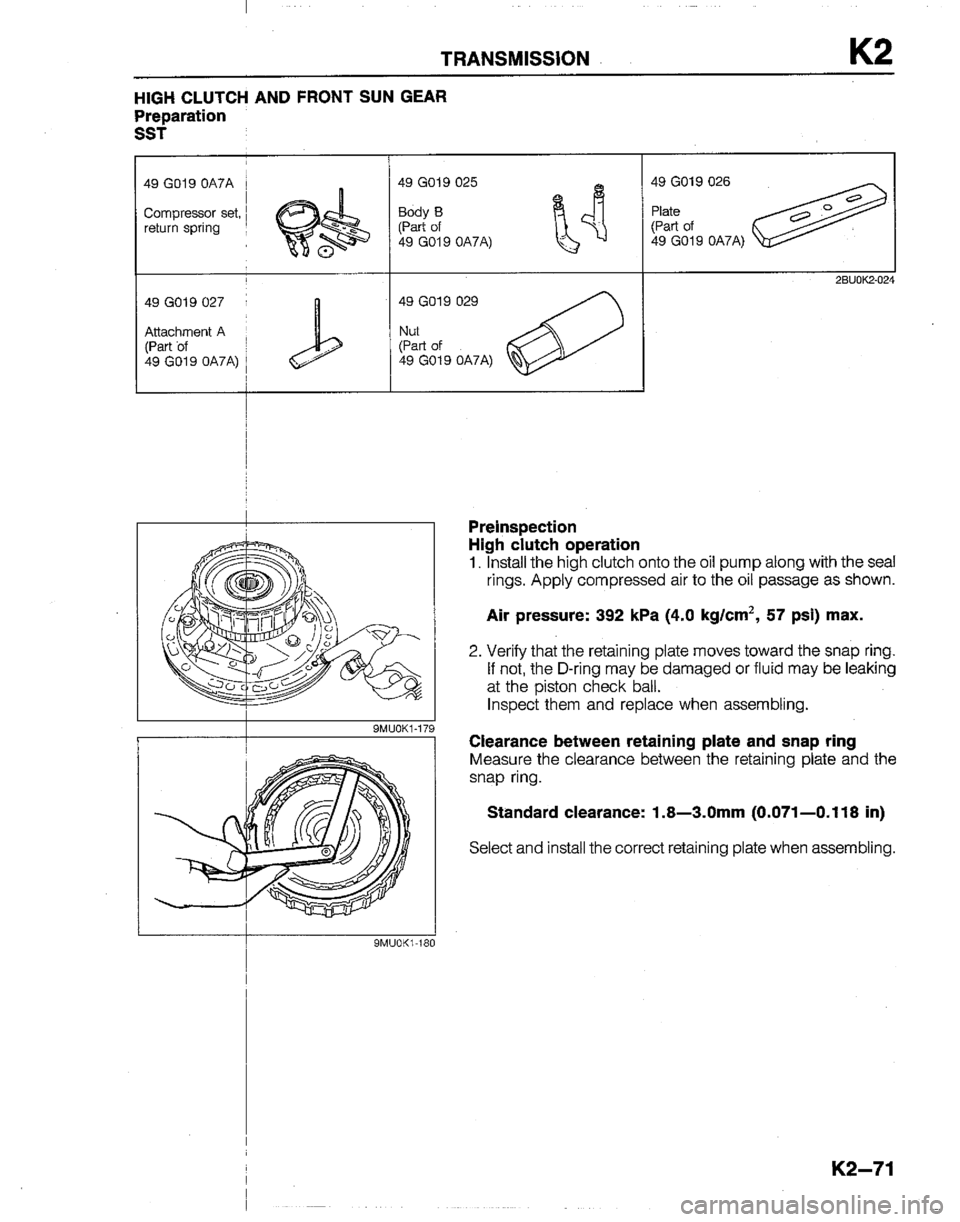 MAZDA B2200 1992  Workshop Manual 