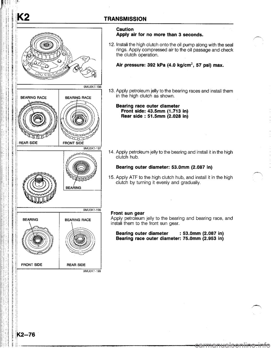 MAZDA B2200 1992  Workshop Manual 