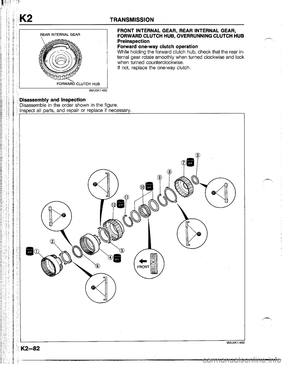 MAZDA B2200 1992  Workshop Manual 