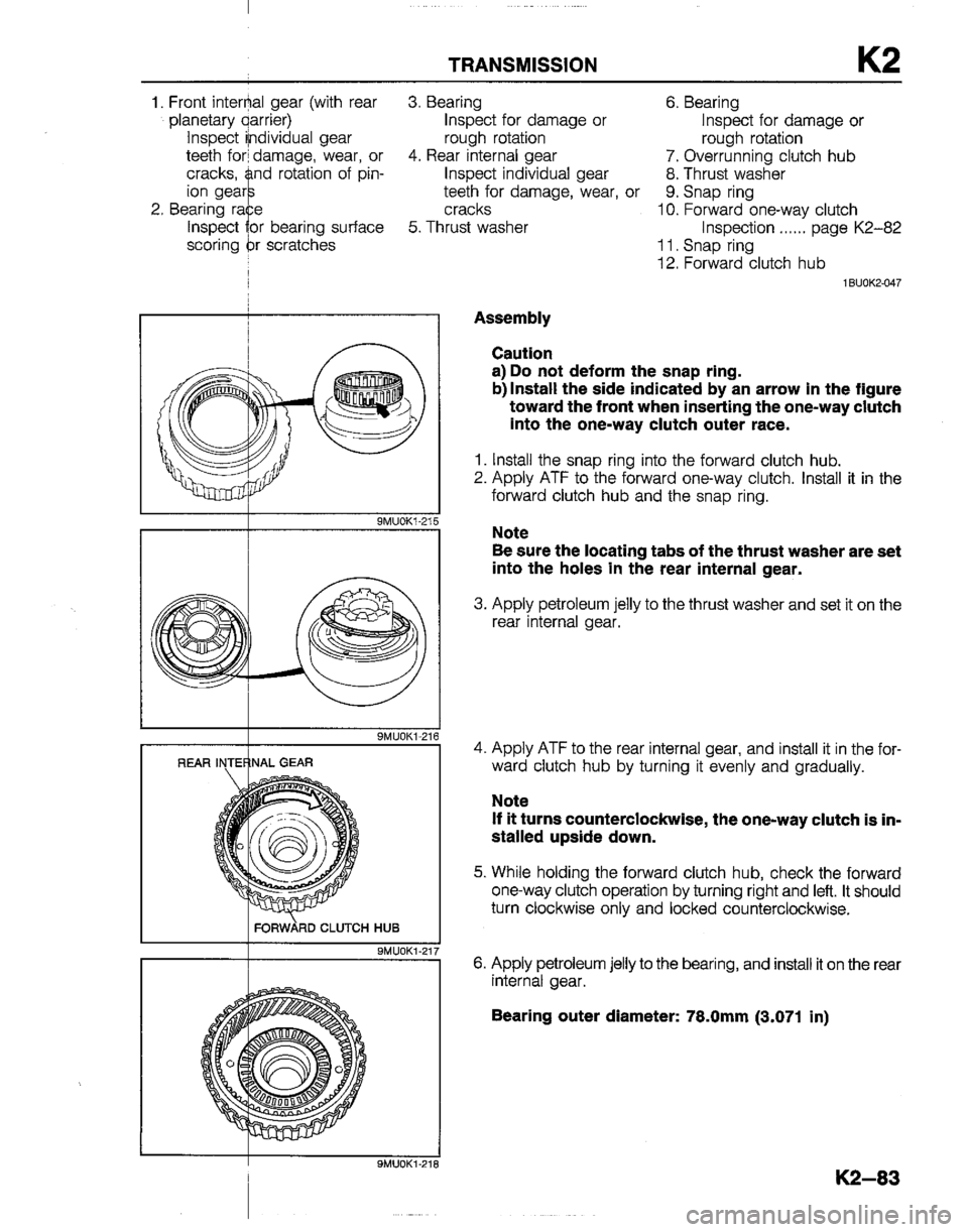 MAZDA B2200 1992  Workshop Manual 