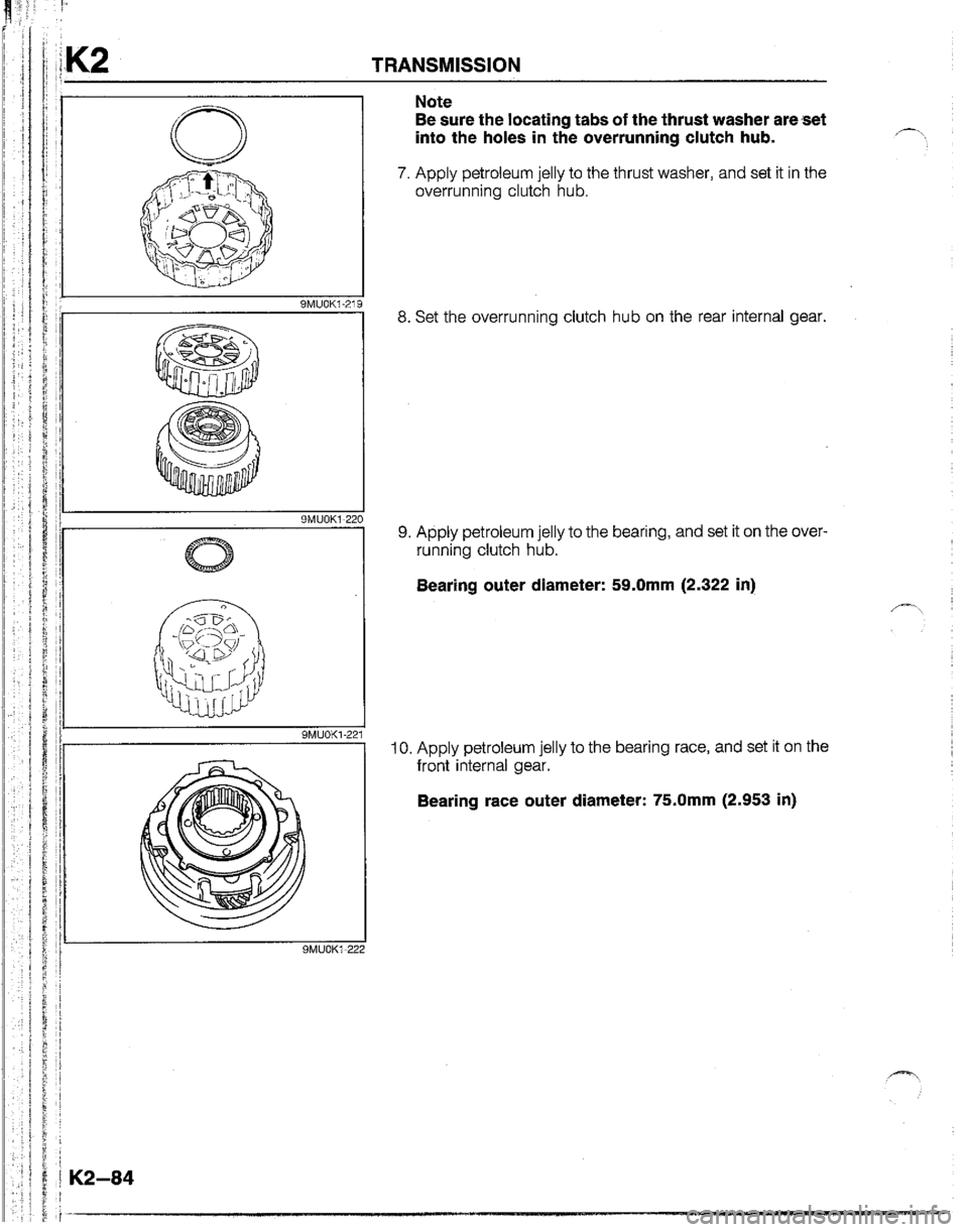 MAZDA B2200 1992  Workshop Manual 