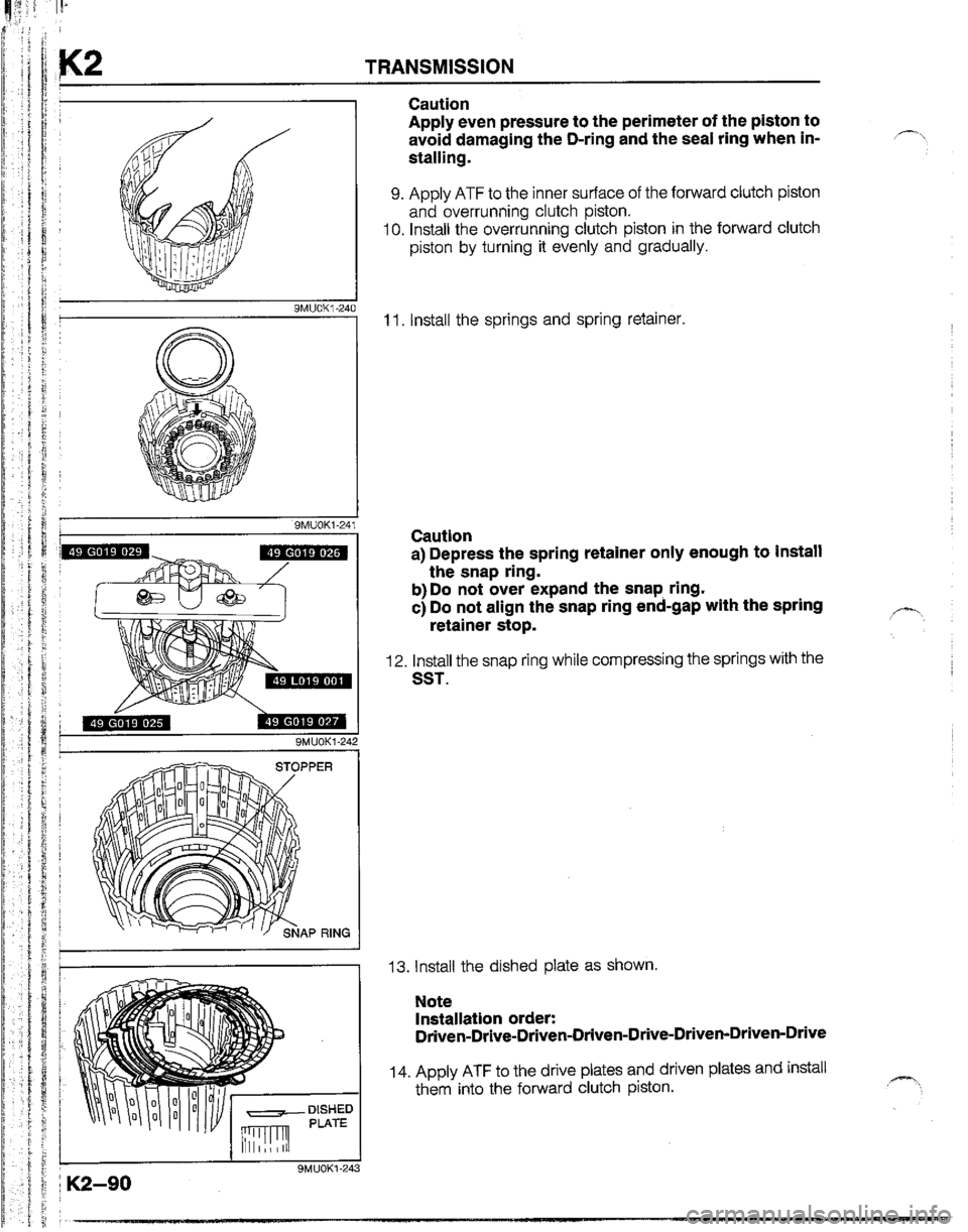 MAZDA B2200 1992  Workshop Manual 