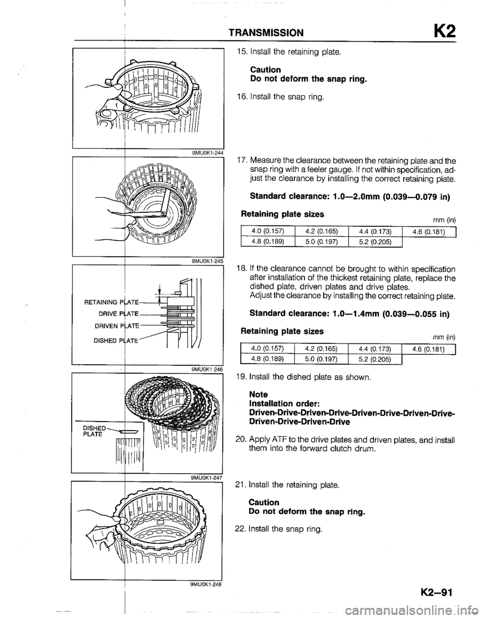 MAZDA B2200 1992  Workshop Manual 