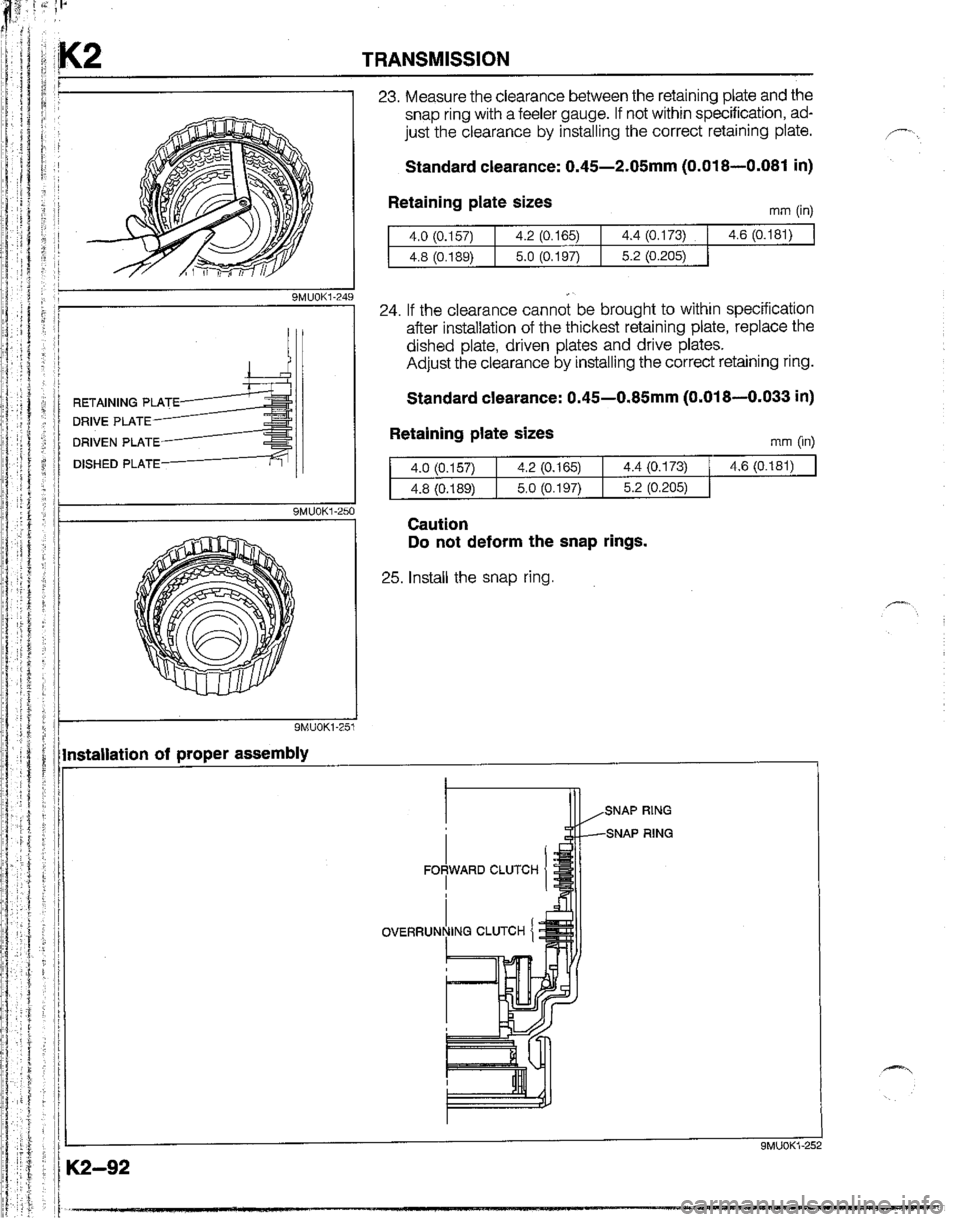 MAZDA B2200 1992  Workshop Manual 