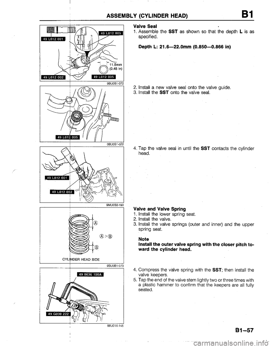 MAZDA B2200 1992  Workshop Manual 