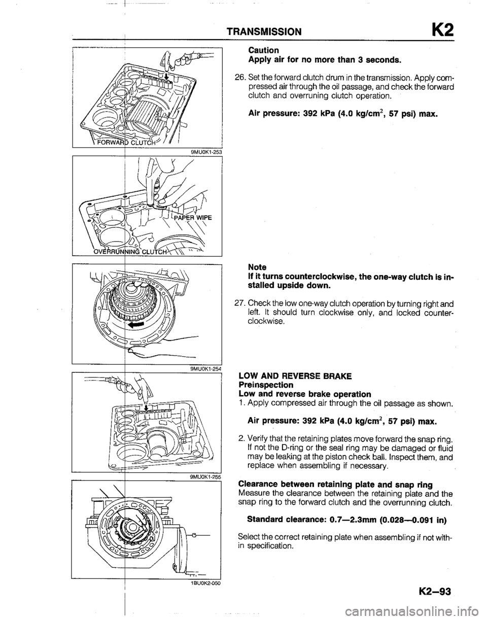 MAZDA B2200 1992  Workshop Manual 
