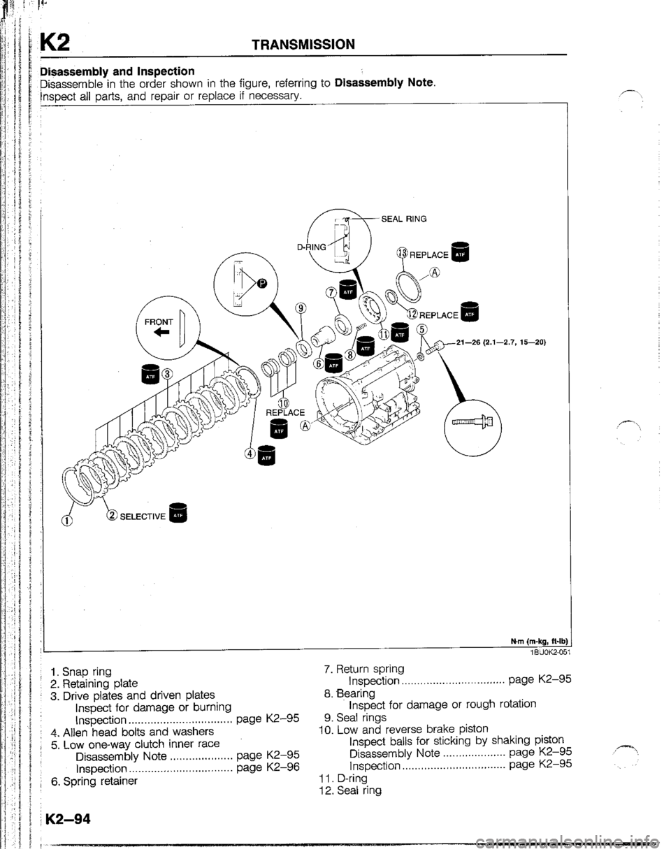 MAZDA B2200 1992  Workshop Manual 
