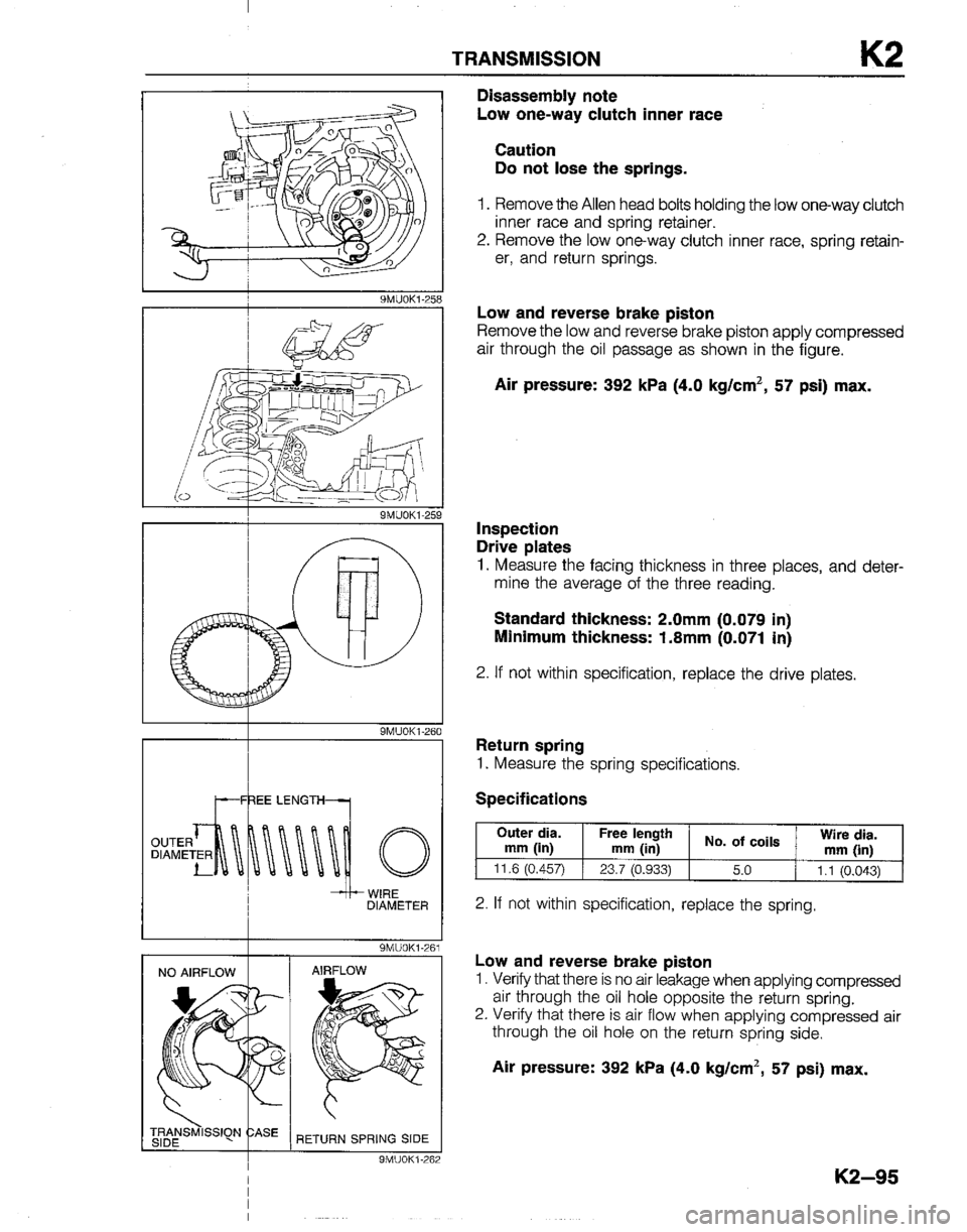 MAZDA B2200 1992  Workshop Manual 