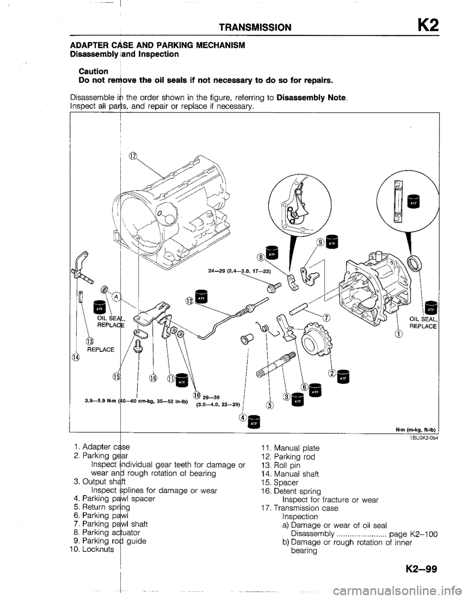 MAZDA B2200 1992  Workshop Manual 