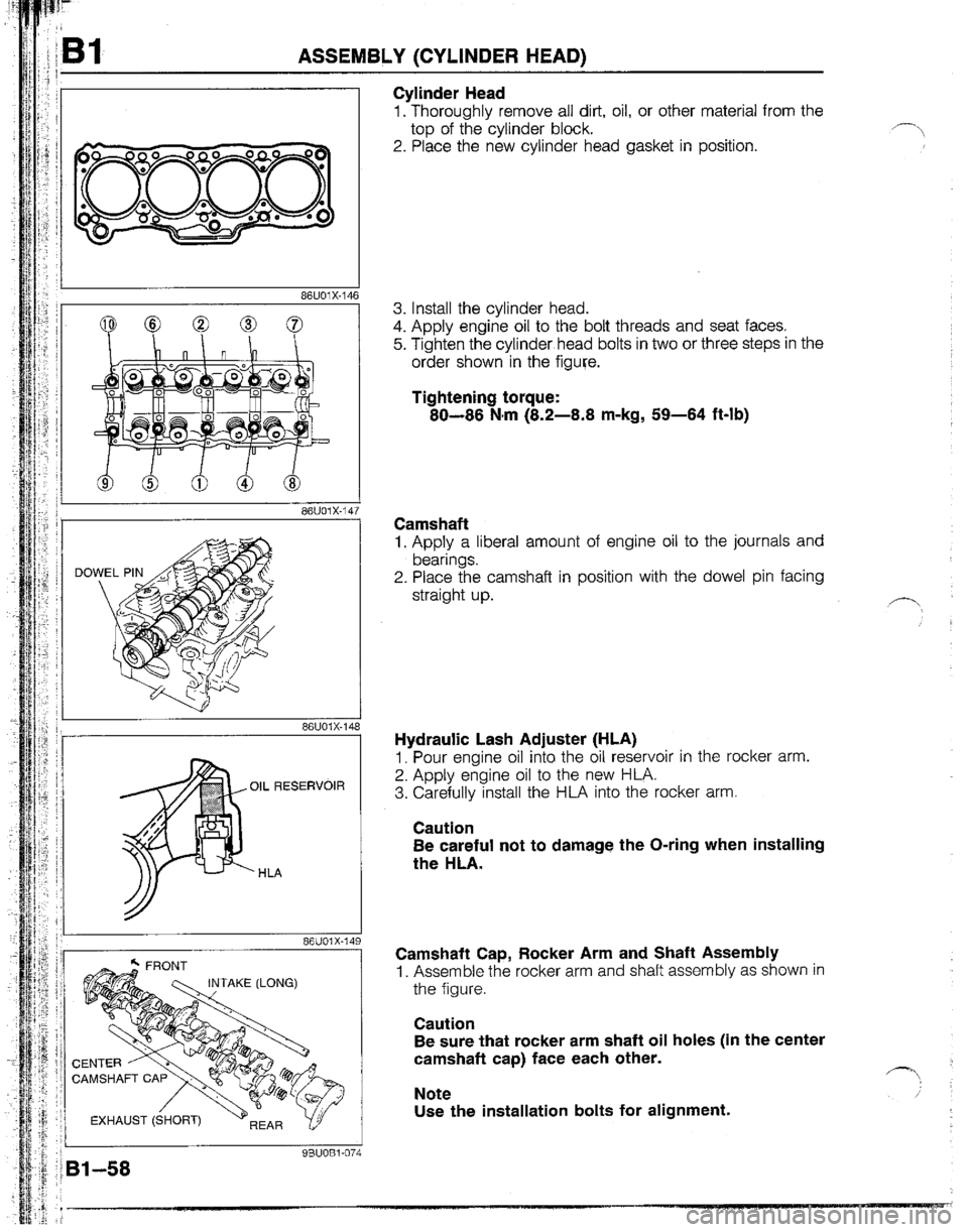 MAZDA B2200 1992  Workshop Manual 