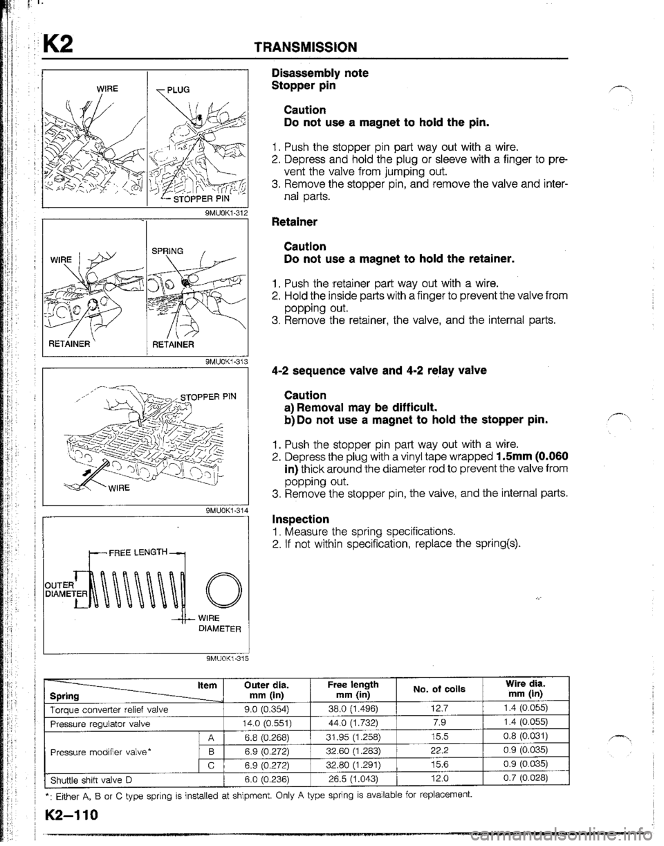 MAZDA B2200 1992  Workshop Manual 