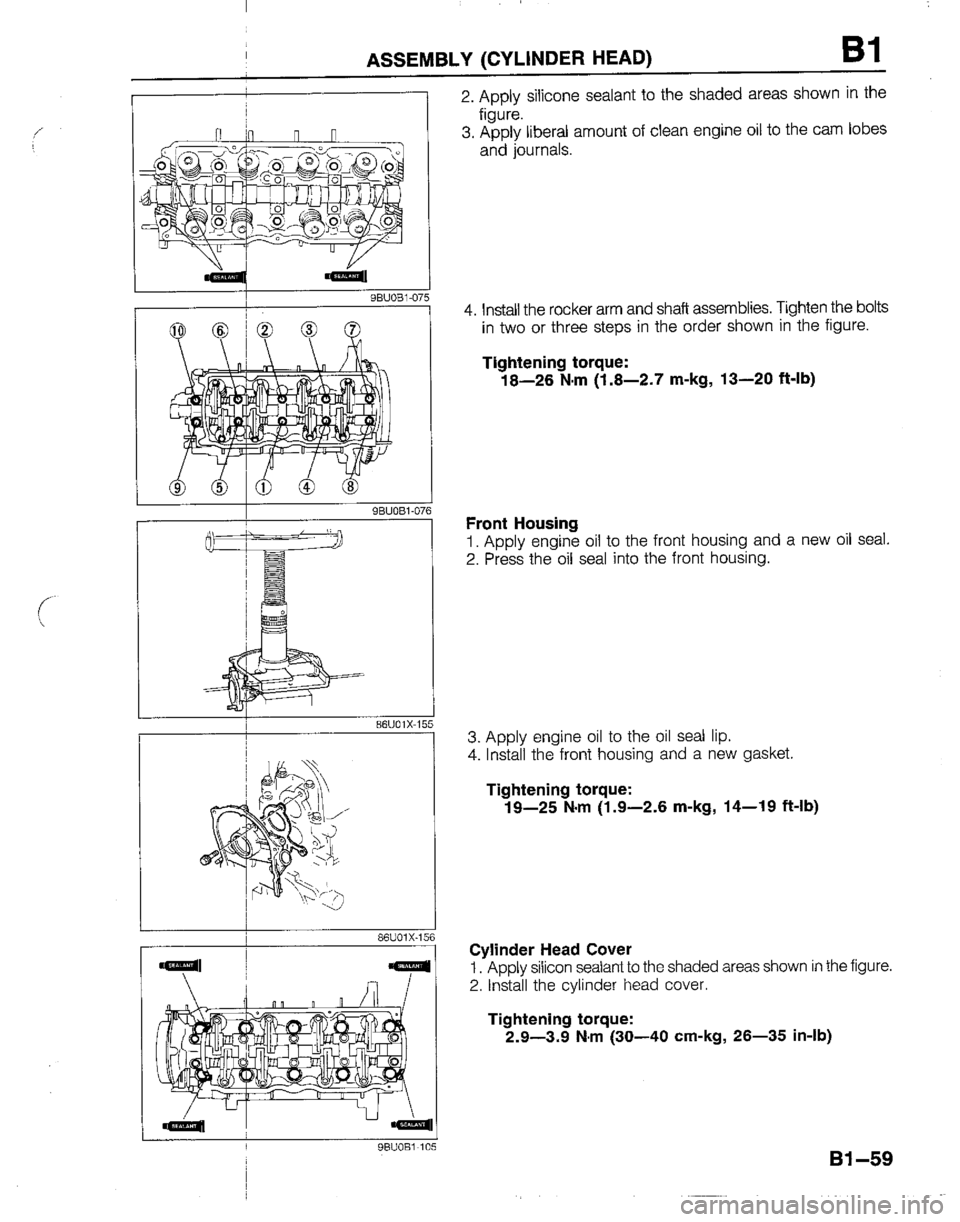 MAZDA B2200 1992  Workshop Manual 