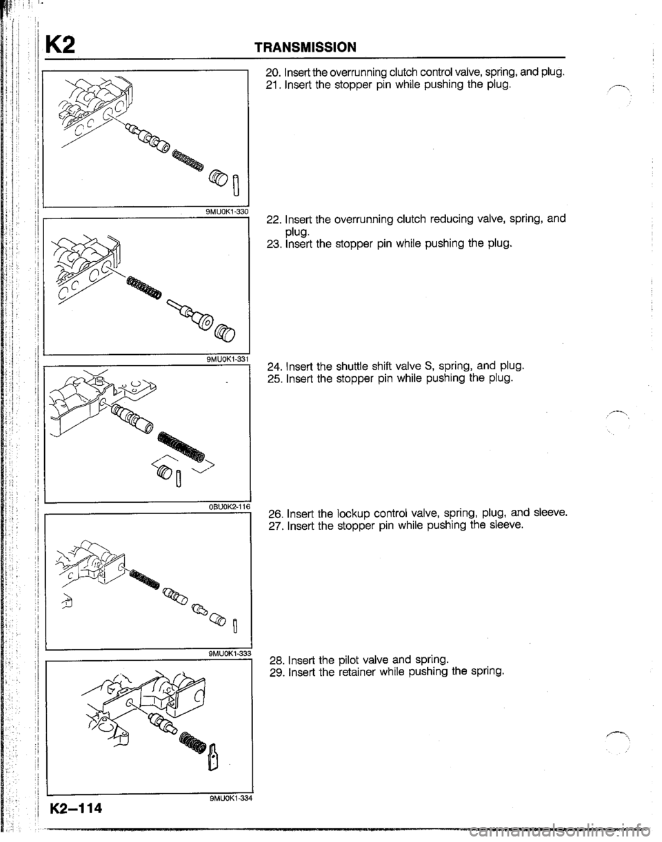 MAZDA B2200 1992  Workshop Manual 