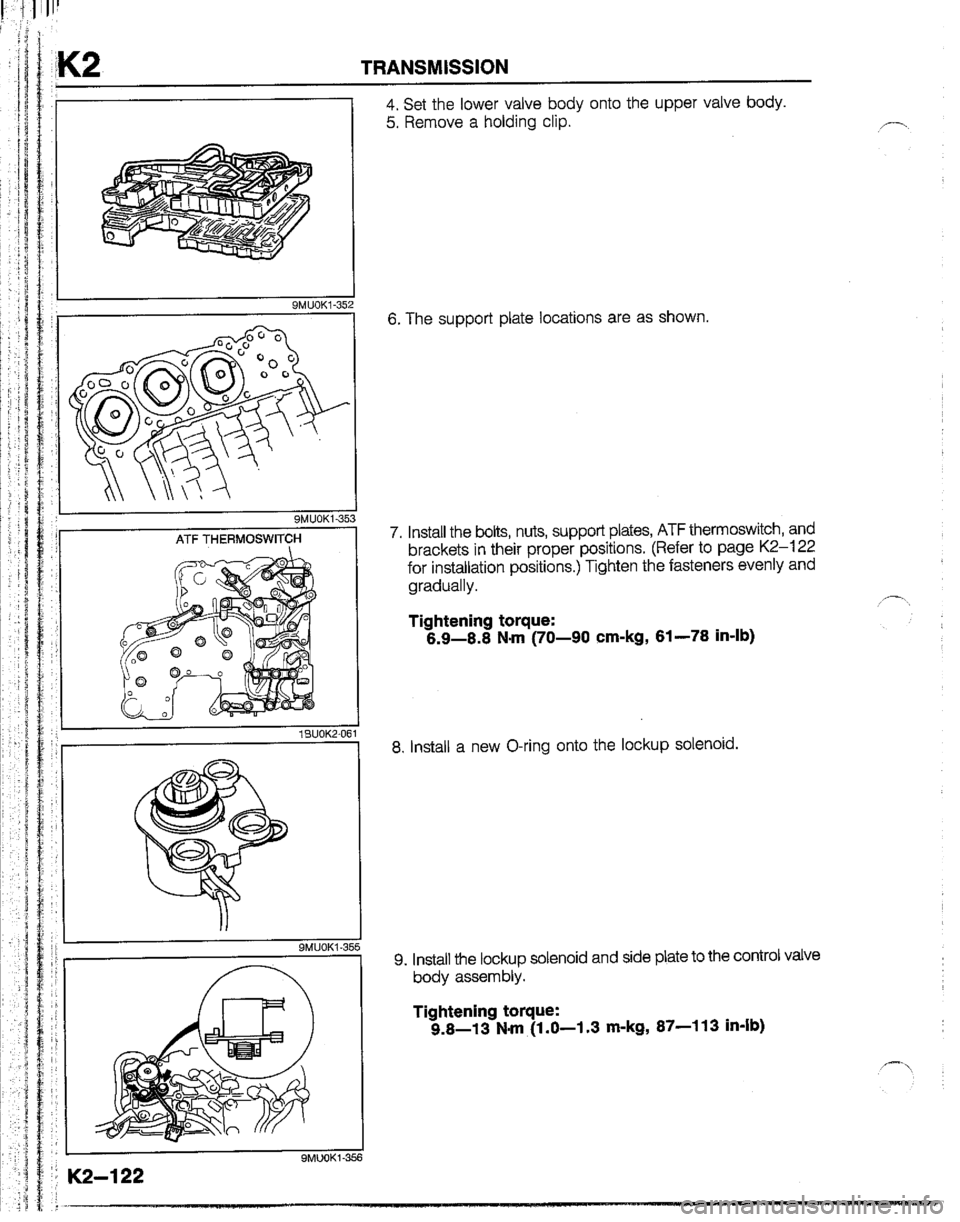 MAZDA B2200 1992  Workshop Manual 