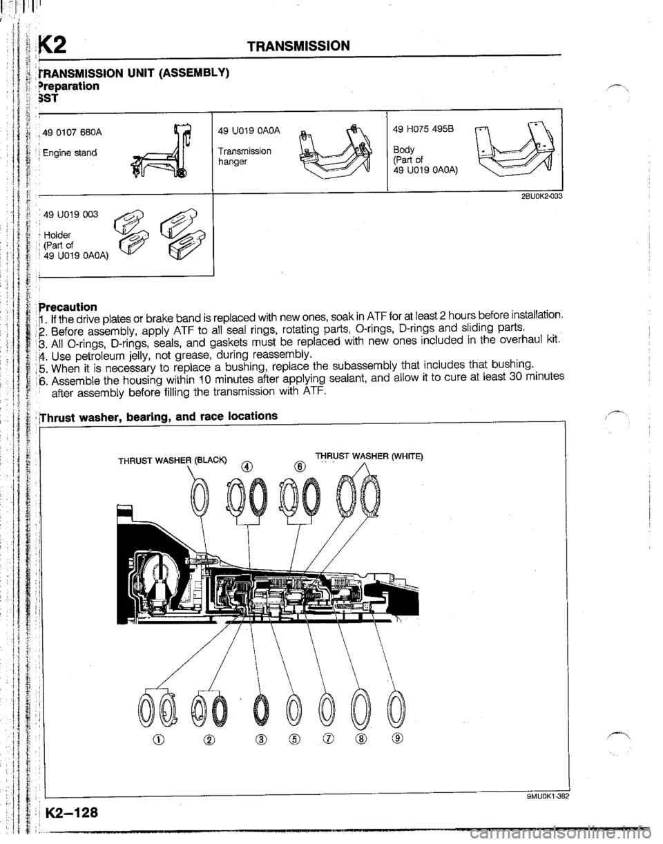 MAZDA B2200 1992  Workshop Manual 