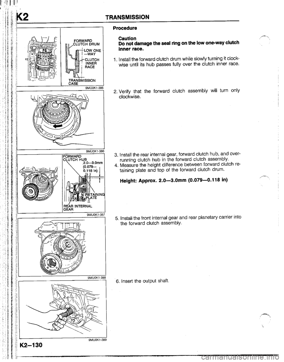 MAZDA B2200 1992  Workshop Manual 