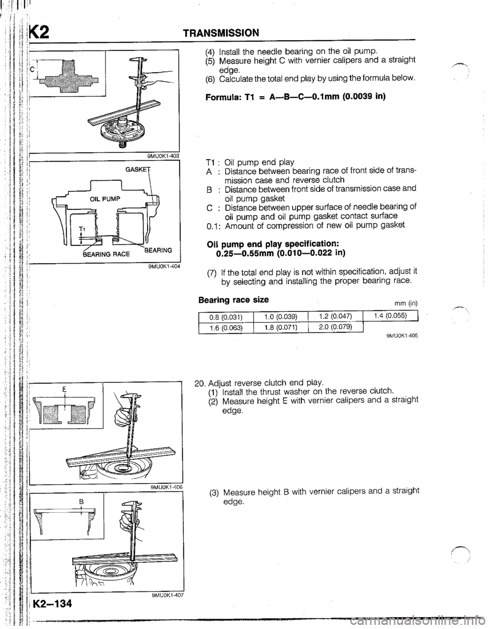 MAZDA B2200 1992  Workshop Manual 