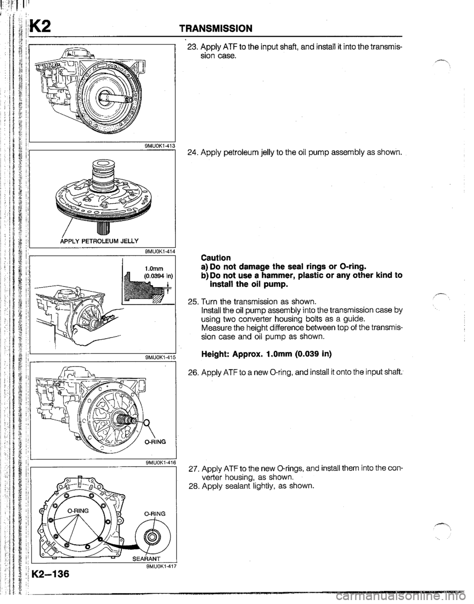 MAZDA B2200 1992  Workshop Manual 