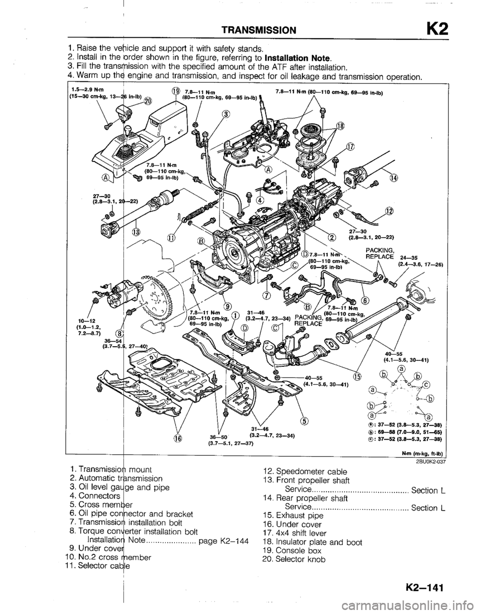 MAZDA B2200 1992  Workshop Manual 