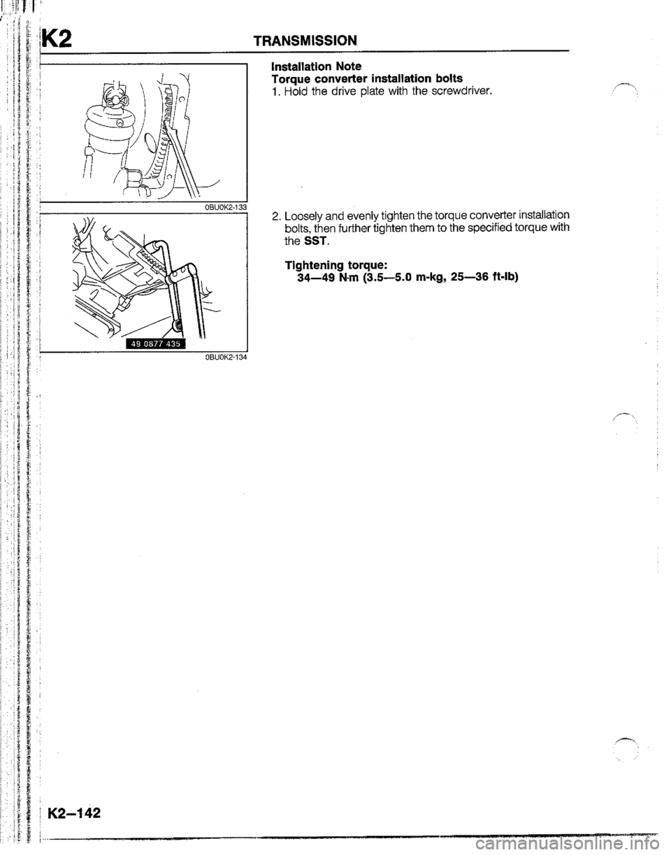 MAZDA B2200 1992  Workshop Manual 
