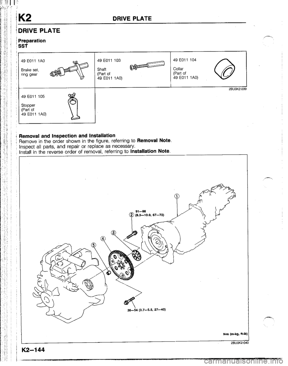 MAZDA B2200 1992  Workshop Manual 