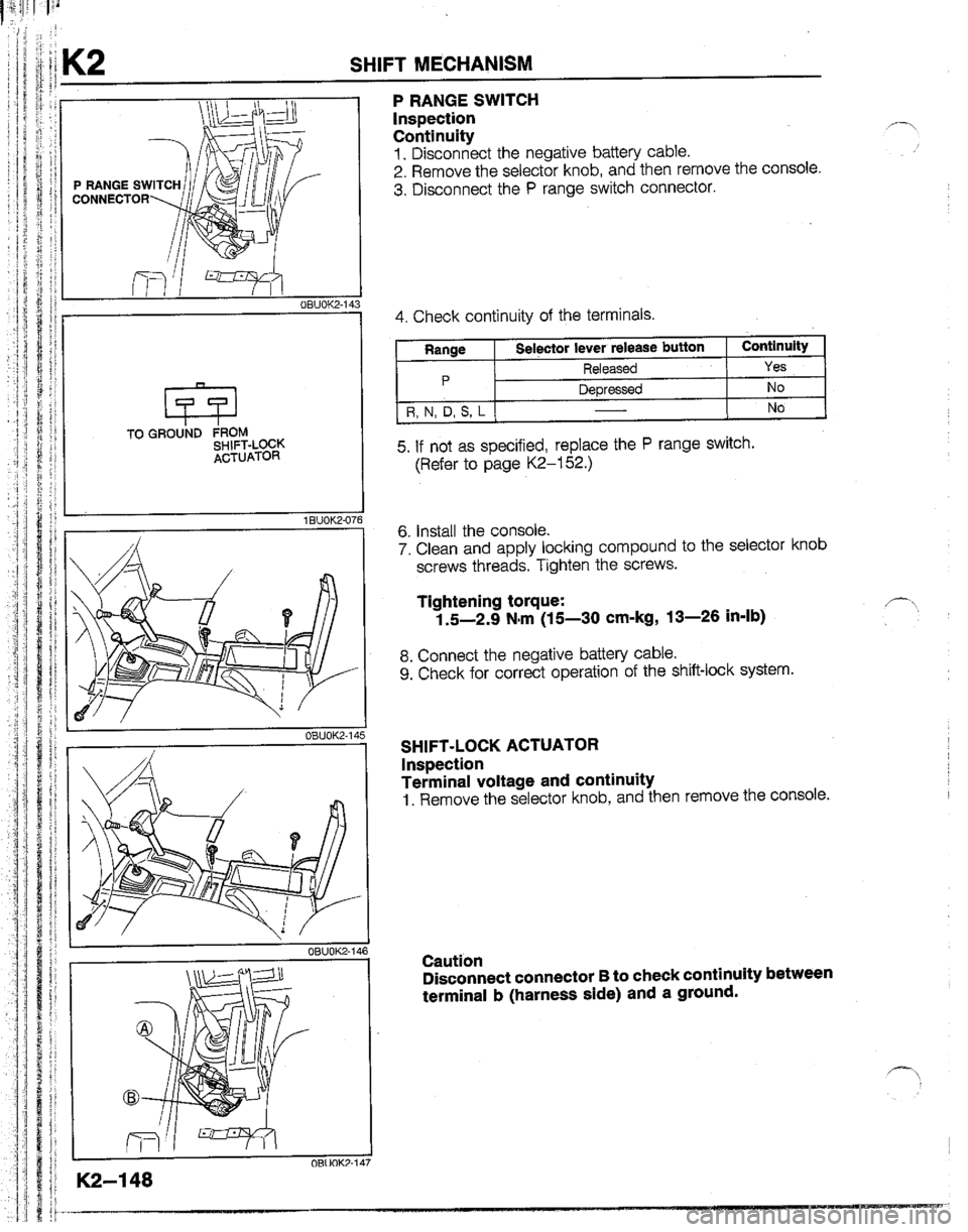 MAZDA B2200 1992  Workshop Manual 