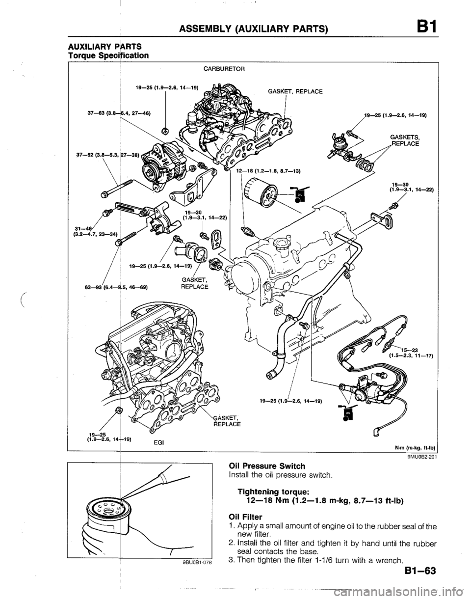 MAZDA B2200 1992  Workshop Manual 