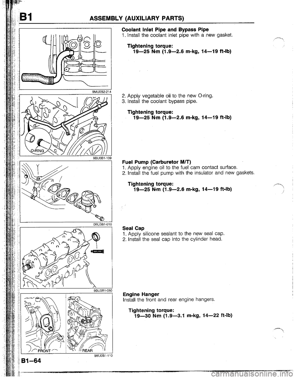 MAZDA B2200 1992  Workshop Manual 