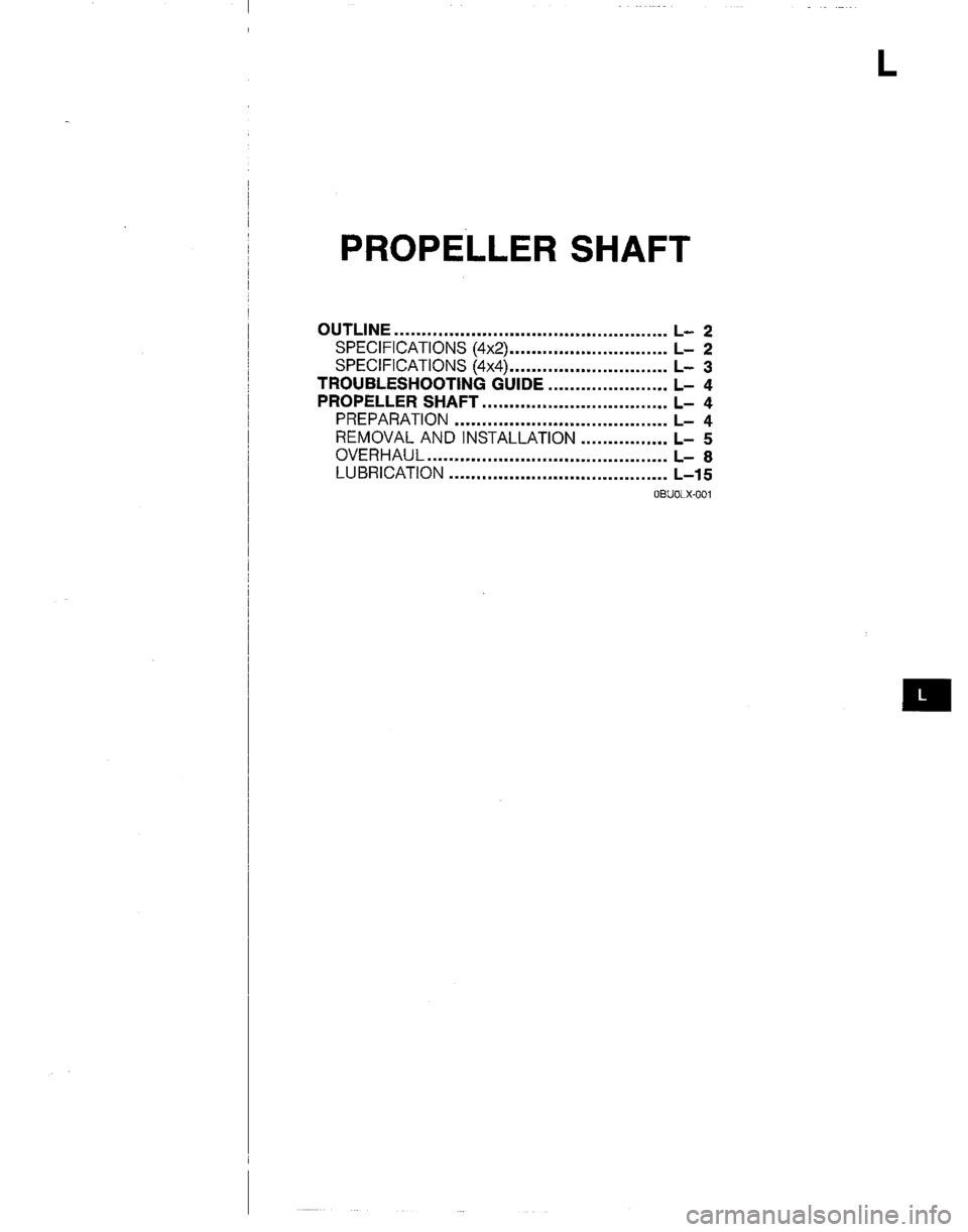 MAZDA B2200 1992  Workshop Manual 