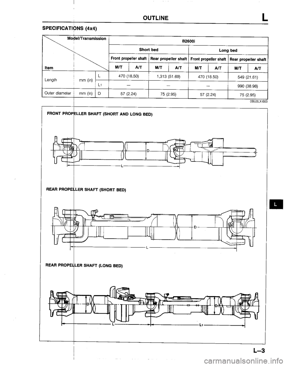 MAZDA B2200 1992  Workshop Manual 